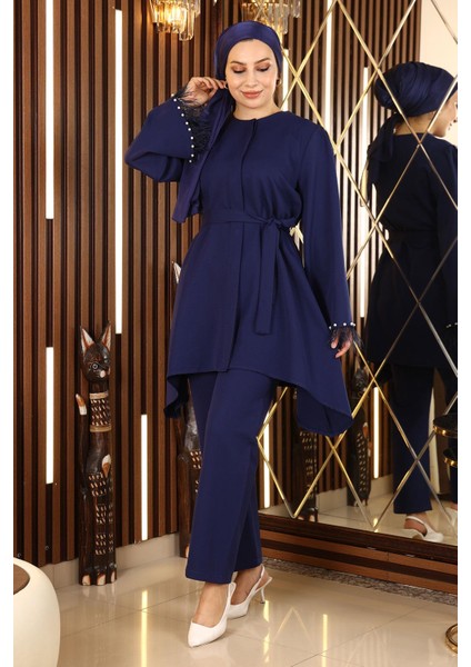 Tüy Detaylı Takım Indigo 19131 fırsatları