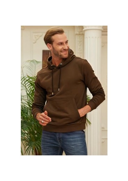 Erkek Kapuşonlu Kanguru Cep Hoodie Sweatshirt