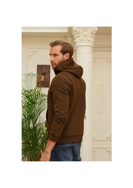 Erkek Kapuşonlu Kanguru Cep Hoodie Sweatshirt