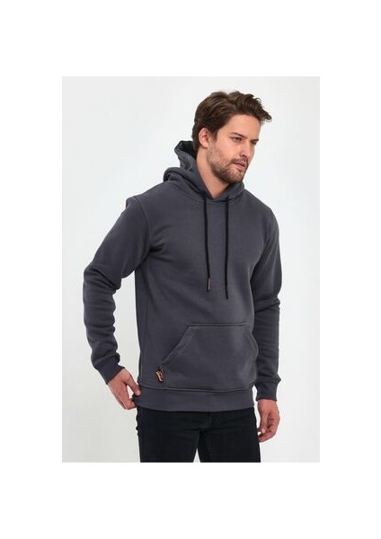 Erkek Kanguru Cep Kapüşonlu Sweatshirt