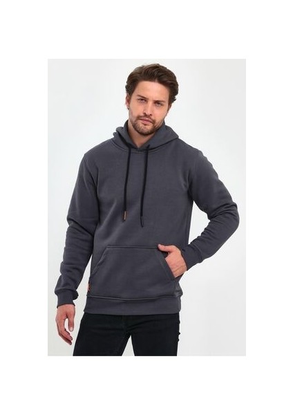 Erkek Kanguru Cep Kapüşonlu Sweatshirt