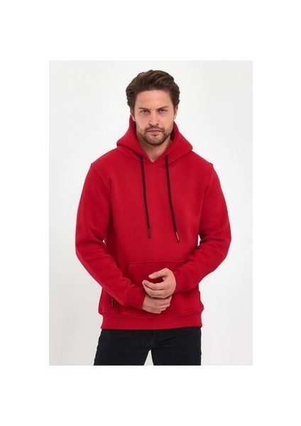 Erkek Kanguru Cep Kapşonlu Sweatshirt