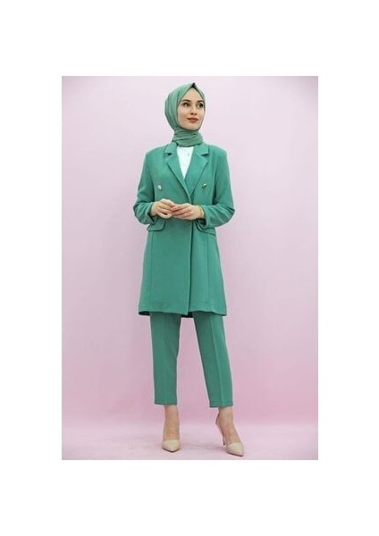 Kadın Blazer Ceket Takım Mint