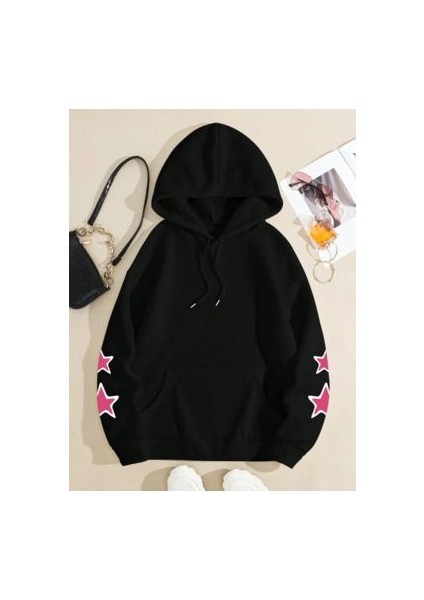 Oversize Kadın Baskılı 3 Iplik Şardonlu Sweatshirt Hoodie fiyatları