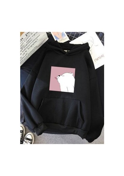 Giyim Beyaz Kadın Hoodie Sweat Byclasman