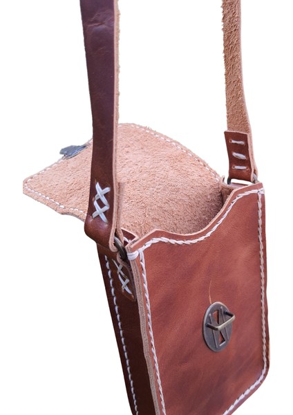 Dionysos Ss4 Model El Yapımı Vintage Unisex El Dikişi Crazy Deri Küçük Boy Çanta Telefon Çantası modelleri