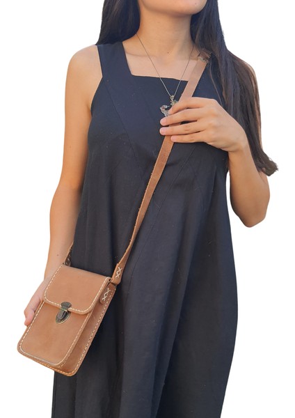 Dionysos Ss5 Model El Yapımı Vintage El Dikişi Unisex Crazy Deri Küçük Boy Çanta Telefon Çantası fırsatları