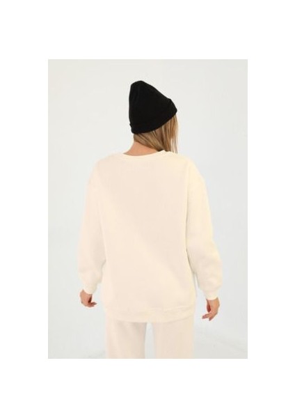 Kadın Uzun Kollu Bisiklet Yaka 3 Iplik Sweatshirt fırsatları