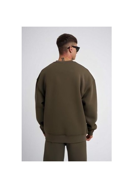 Erkek 3 Iplik Bisiklet Yaka Oversize Sweatshirt