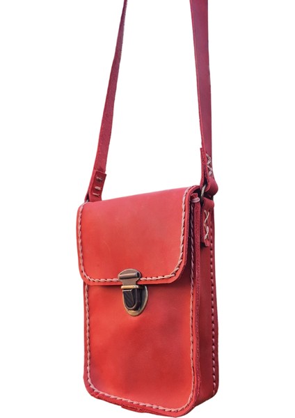 Dionysos Ss9 Model El Yapımı Vintage El Dikişi Crazy Deri Unisex Küçük Boy Çanta Telefon Çantası