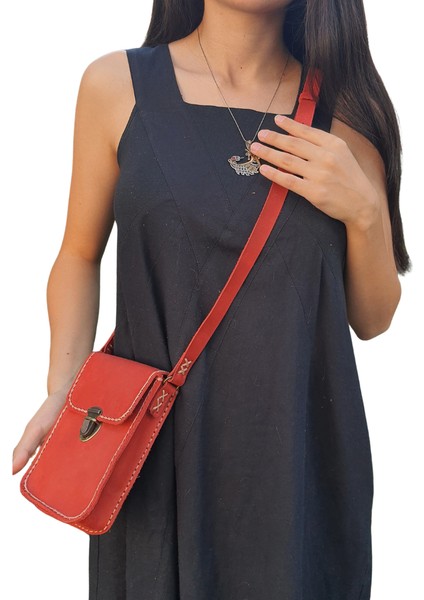 Dionysos Ss9 Model El Yapımı Vintage El Dikişi Crazy Deri Unisex Küçük Boy Çanta Telefon Çantası fırsatları