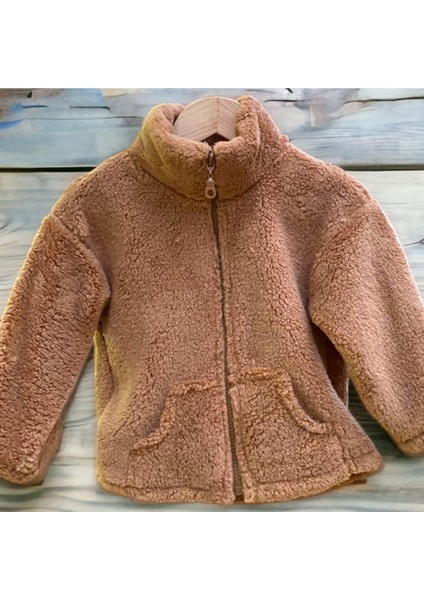 Bebek Peluş Dik Yaka Hırka Kız Çocuk /erkek Çocuk