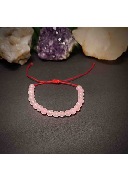 Pembe Kuvars 6mm Makrome Örgü Bileklik fırsatları
