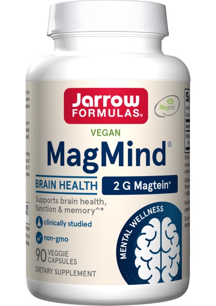 Jarrow Formulas Magmind Magnesium L-Threonate Magtein Magnezyum L-Treonat Brain Memory Health Think Clearly