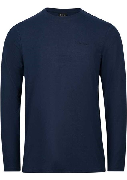 Vernon Erkek Uzun Kol Viloft T-Shirt Lacivert 2ASVERMFBSS24-0335