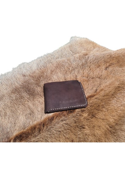 Poseidon Model El Yapımı Unisex Koyu Kahve Vintage Hakiki Deri Cüzdan Kartlık fırsatları