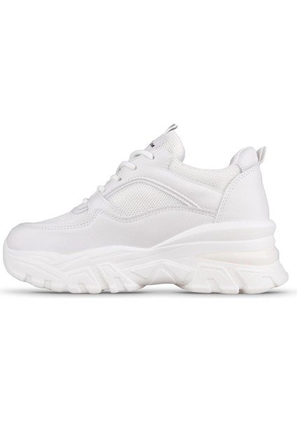 241-1663 Poli Hafif Taban Bağcıklı Kadın Sneaker Beyaz modelleri
