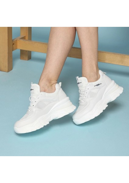 241-1663 Poli Hafif Taban Bağcıklı Kadın Sneaker Beyaz fırsatları