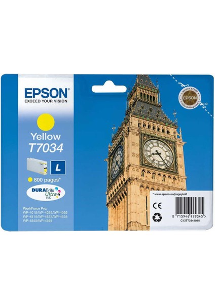 Epson T7034-C13T70344010 Sarı Orijinal Kartuş