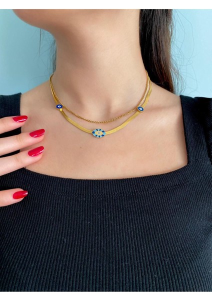 Altın Kaplama Kleopatra 2'li Kolye