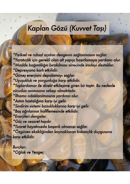 Kolye Incili Kaplan Gözü Doğal Taş