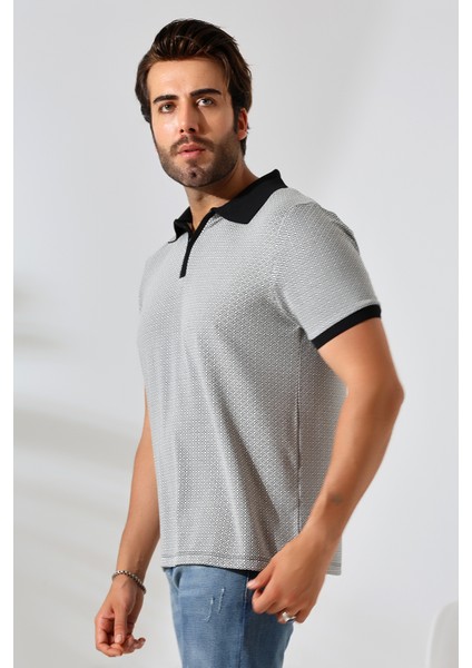 Temper Erkek Yumuşak Dokulu Regular Fit Minik Baklava Jakar Polo Yaka Fermuarlı T-Shirt & T-Shirt indirimleri