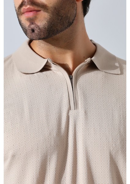 Temper Erkek Yumuşak Dokulu Regular Fit Minik Baklava Jakar Polo Yaka Fermuarlı T-Shirt & T-Shirt modelleri