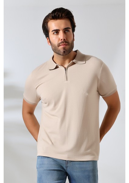 Temper Erkek Yumuşak Dokulu Regular Fit Minik Baklava Jakar Polo Yaka Fermuarlı T-Shirt & T-Shirt fırsatları