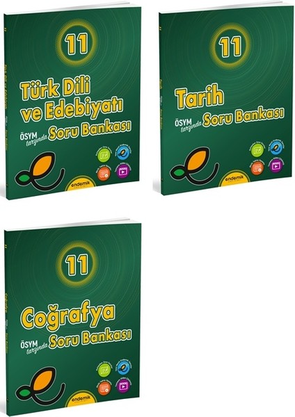 2025 11. Sınıf Türk Dili ve Edebiyatı - Tarih - Coğrafya Soru Bankası 3'lü Set