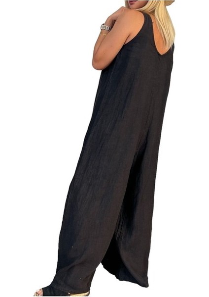 Siyah Ithal Keten Tulum fiyatları