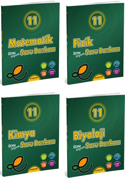 2025 11. Sınıf Matematik - Fizik - Kimya - Biyoloji Soru Bankası 4'lü Set