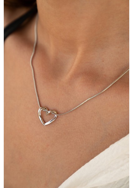 Çelik Silver Kalp Kolye fırsatları