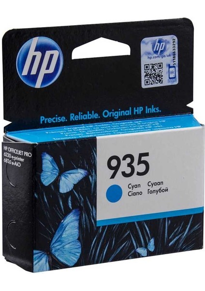 Hp 935-C2P20AE Mavi Orijinal Kartuş