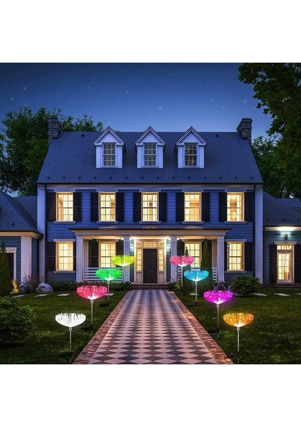 Solar Ledli 7 Renk Değiştiren Bahçe Dekorasyon Aydınlatma 2li Paket (4607)