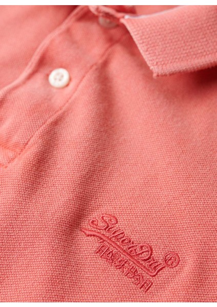 Düz Pembe Erkek Polo T-Shirt M1110345A2DB_VINT Destroy Polo