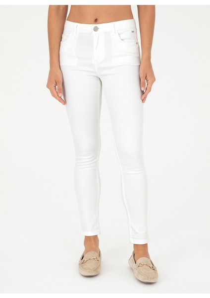 Orta Bel Toothpick Beyaz Kadın Pantolon TINEX24Y fiyatları