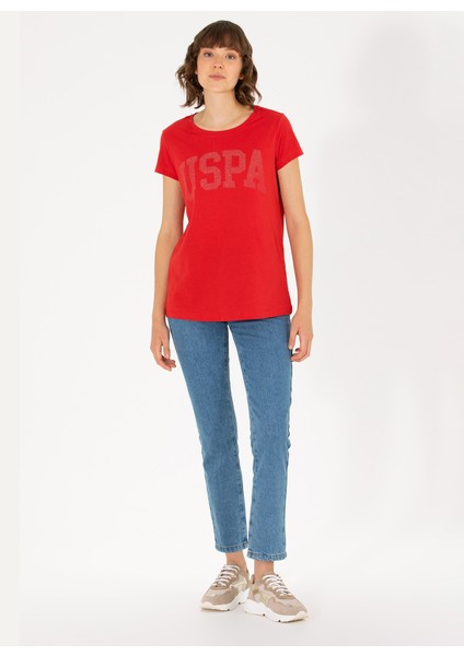 Bisiklet Yaka Kırmızı Kadın T-Shirt GEAN23 modelleri