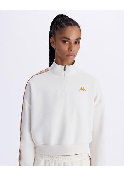 Authentic 222 Banda Pepitagt Kadın Beyaz Regular Fit Sweatshirt modelleri