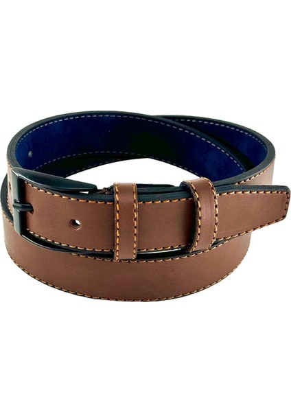 Kahverengi Çocuk Boy Suni Deri Dikişli Model 3 Cm.lik Garson Klasik Kemer Okul Kemeri - G9 fiyatları