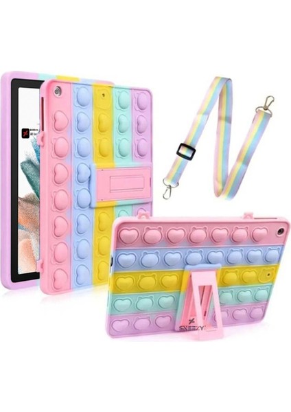 Samsung Galaxy Tab A9 Plus X210 11 Inç Uyumlu Glow Desenli Standlı Askılı Popit Tablet Kılıfı