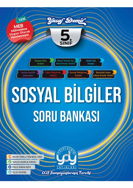 Yusuf Demir Yayınları Sosyal Bilgiler 5. Sınıf Soru Bankası