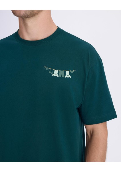 Authentic Authentic Graphik Parker Erkek Petrol Yeşili Regular Fit T-Shirt fiyatları