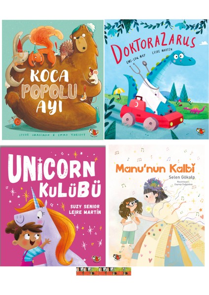 Okulöncesi Kitaplar-Doktorazarus,koca Popolu Ayı,manunun Kalbi,unicorn Kulübü-4kitap (Set) Ayraç