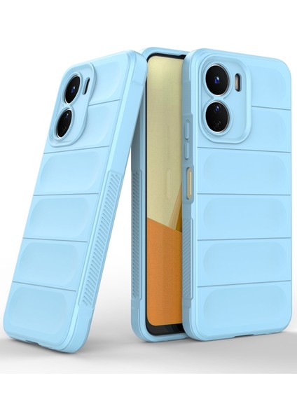 Vivo Y16 Kılıf Arkası Bombeli Silikon Kapak - Sky Blue