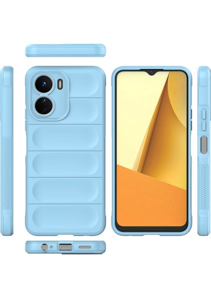 Vivo Y16 Kılıf Arkası Bombeli Silikon Kapak - Sky Blue