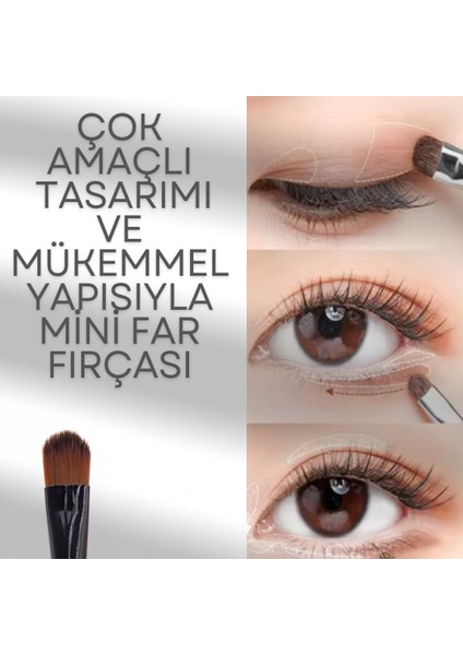 6'Lı Mini Far Fırçası-Pürüzsüz Dağılım Sağlayan Mini Far Fırçası-Far Fırçası-6'Lı Far Fırçası