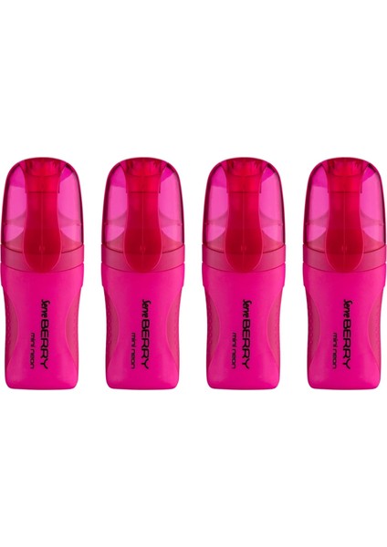 Berry Mını Fosforlu Kalem Pembe 4lu Set