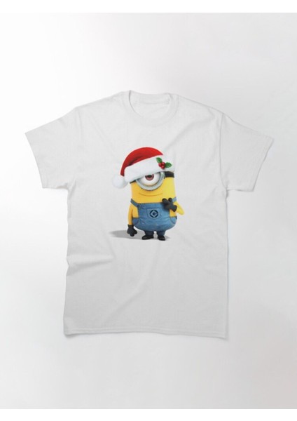 Zoka Wear Bol Kalıp Unisex Minions Christmas Carl Santa Hat Tasarım Baskılı Tshirt