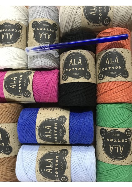Cotton Taba Panç Amigurumi Ipi Koton Punch Ipi (1,5mm) - 4 x 100 Gram Toplam 400 Gram