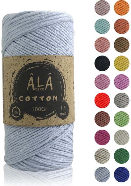 Cotton Panç Amigurumi Ipi Koton Punch Ipi 1,5mm - 100 Gram Bebe Mavi